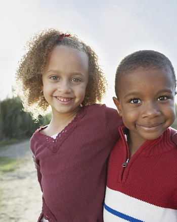 two children with a shared sincere interest